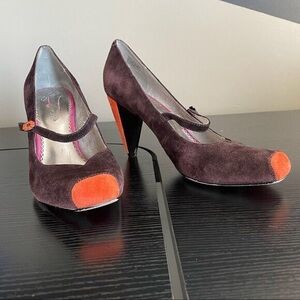 Stylish Women's Brown and Orange Heels